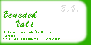 benedek vali business card